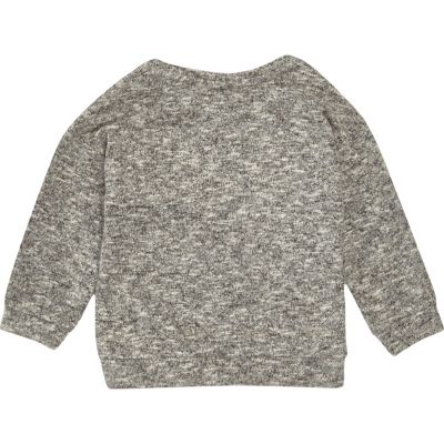 Mini girls grey marl eyelash sweatshirt